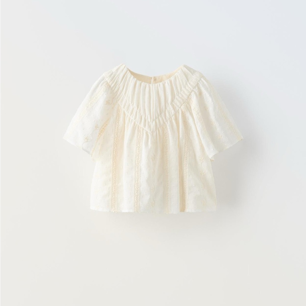 Zara embroidered blouse